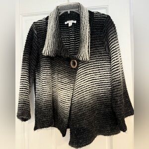 Black and Gray Women's Cardigan Sweater